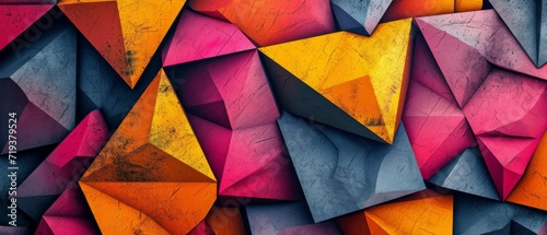 A Lively Array Of Abstract Geometric Shapes Enhancing A Contemporary Wallpaper Background. Сoncept Contemporary Wallpaper, Abstract Geometric Shapes, Lively Array, Enhancing Background