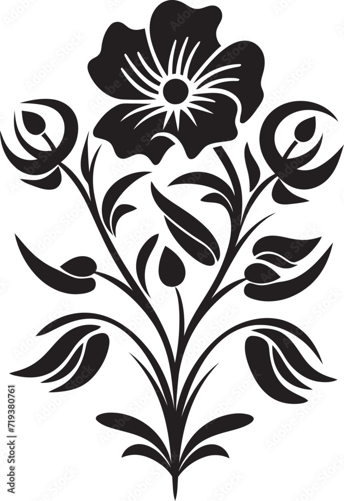Shadowed Petal Portraits XV Detailed Black Petal VectorsMonochromatic Blossom Beauty XVI Dark Vector Blossom Beauty