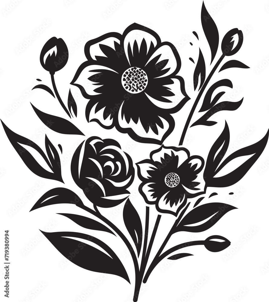 Shadowed Floral Textures Black and White Floral TexturesMonochrome Bloom Crescendo  Floral Vector Bloom Crescendo