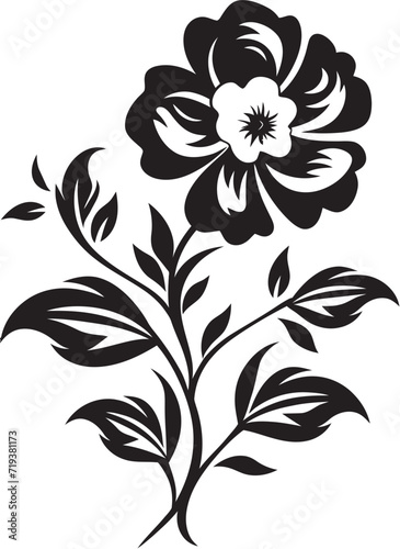 Fototapeta Naklejka Na Ścianę i Meble -  Charcoal Petal Sketches XV Monochromatic Vector Petal SketchesNoir Natures Reverie Midnight Floral Vectors