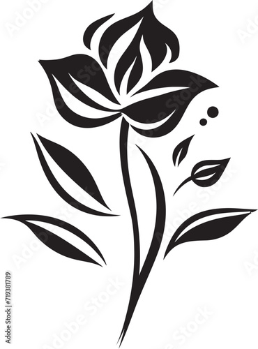 Fototapeta Naklejka Na Ścianę i Meble -  Darkened Floral Elegance XX Artistic Floral Vector EleganceEnigmatic Floral Expressions XX Intricate Black Floral Expressions