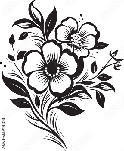 Enigmatic Midnight Harmonies IX Mysterious Floral HarmoniesShadowy Bloomed Elegance IX Black Vector Bloomed Elegance