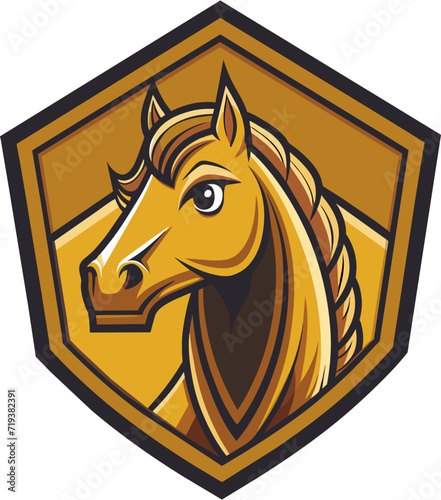 Luxury royal horse logo design vector template, a modern and professional horse head symbol photo