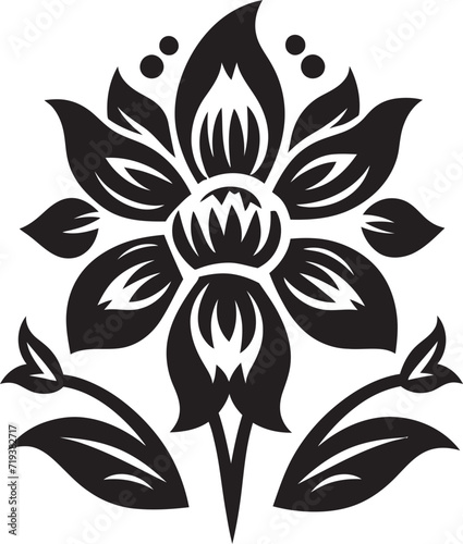 Fototapeta Naklejka Na Ścianę i Meble -  Nightshade Elegance XXI Elegant Black Floral EleganceCharcoal Sonata  Artistic Floral Vector Sonata