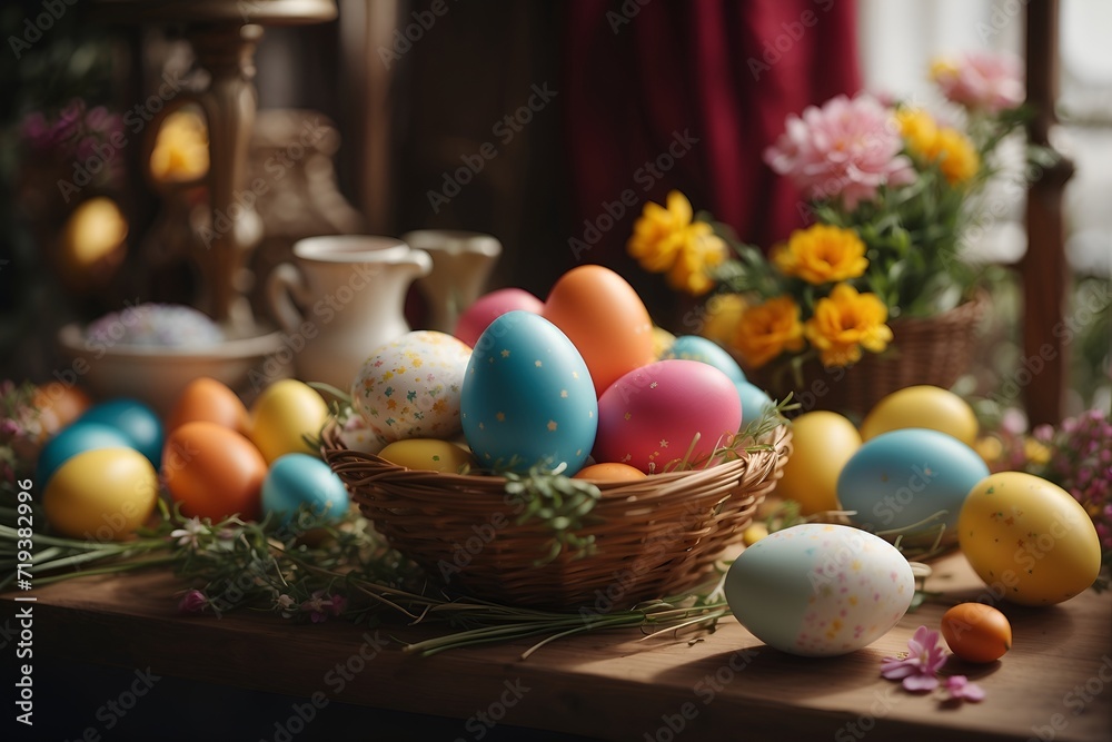 Easter Eggs on Slate