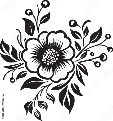 Enigmatic Midnight Harmonies XI Mysterious Floral HarmoniesShadowy Bloomed Elegance XI Black Vector Bloomed Elegance