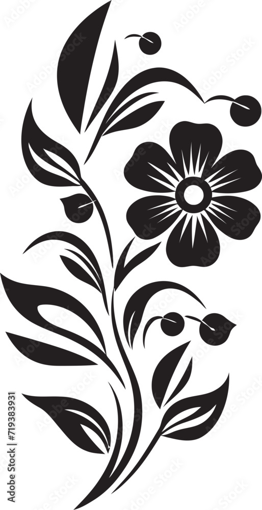 Shadowed Symphony  Noir Floral Vector IllustrationsObsidian Odyssey  Elegant Black Vector Flowers
