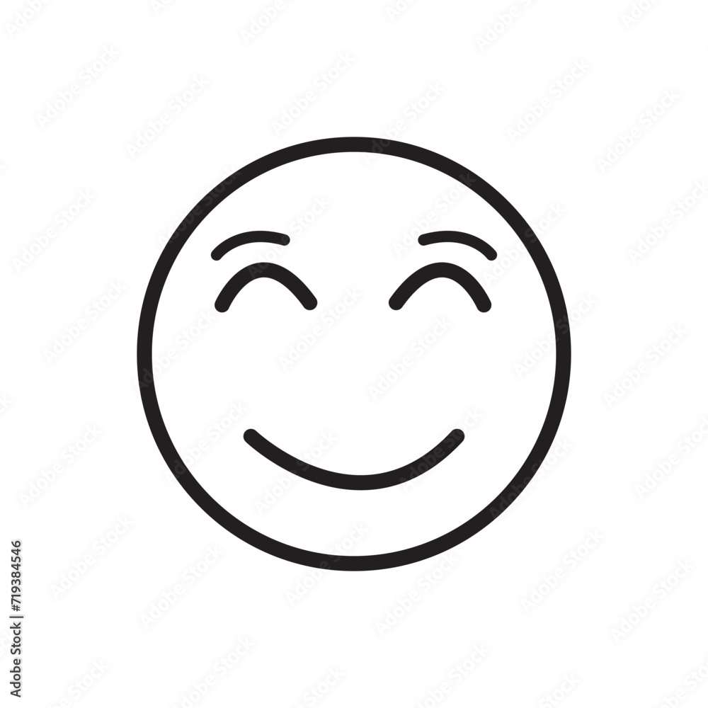 Fototapeta premium Cute smile outline thin icon, Retouch. GUI, UX design. Outline isolated user interface element for app and web.