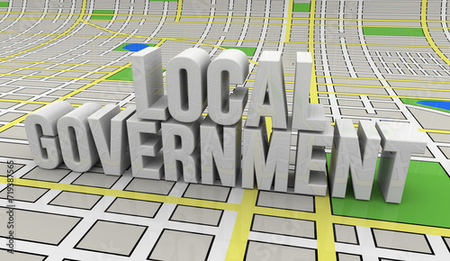 Local Government Map Community City County Village Township Region Area Management 3d Illustration