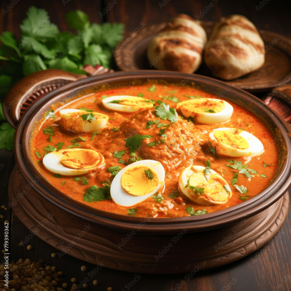 Indian food egg curry or masala egg
