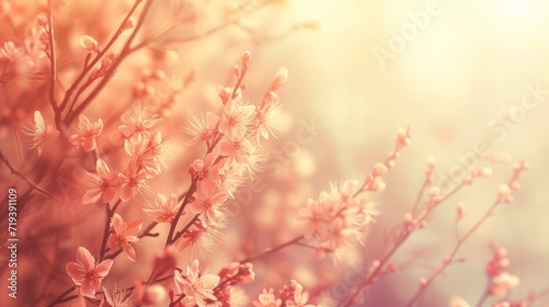 A beautiful spring flowers background, warm light © Nikodem