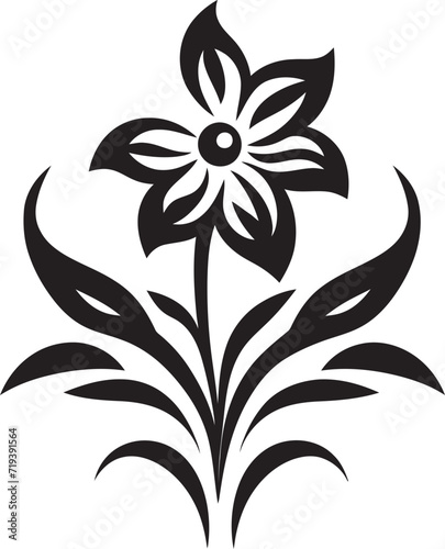 Fototapeta Naklejka Na Ścianę i Meble -  Gothic Noir Harmony Black Floral Vector HarmonyCharcoal Petal Sketches VI Monochromatic Vector Petal Sketches