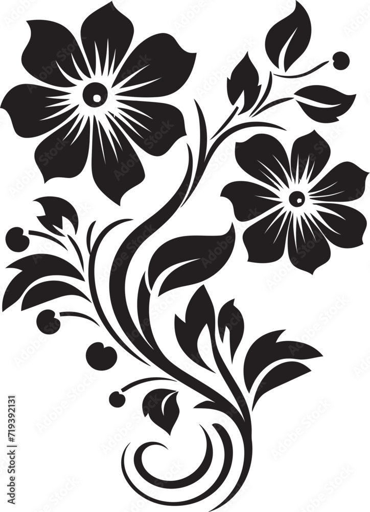 Obsidian Floral Melodies  Chic Floral Vector MelodiesMonochrome Floral Symphony IV Floral Vector Symphony