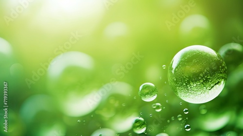 Green bubbles with a background that is not focused.
