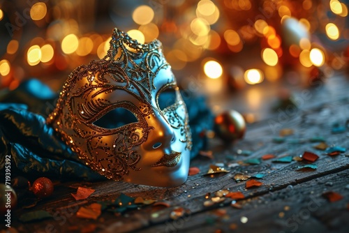 Carnival mask in a party background