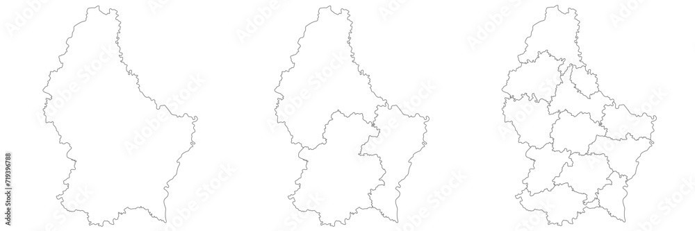 Luxembourg map. Map of Luxembourg in white set Luxembourg map. Map of Luxembourg in white set