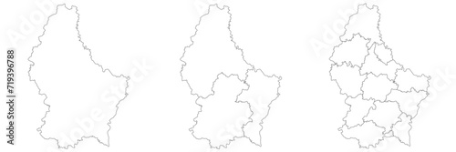 Luxembourg map. Map of Luxembourg in white set