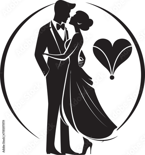 Monochrome Devotion Vectorized Matrimonial BlissArtistic Union Inked Marriage Illustrations