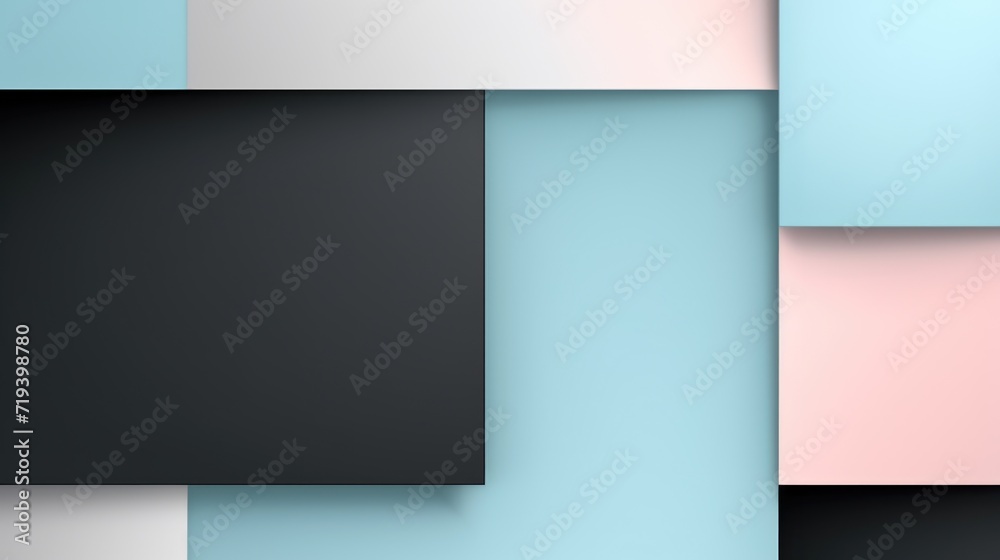 Modern abstract geometric color block layered background, copy space