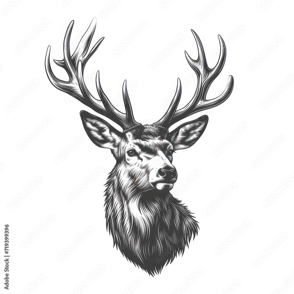 Naklejka premium Animal Deer. Logo illustration of a Deer. Deer emblem, icon, logotype,decal, print