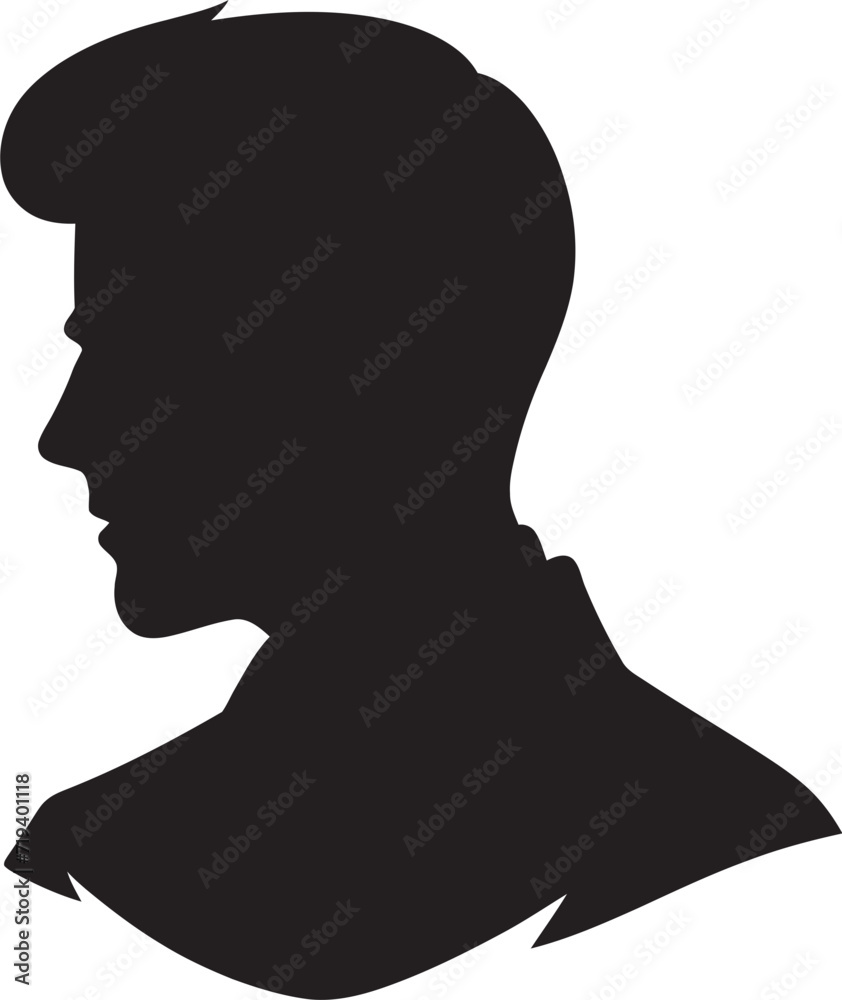 Abstracted Masculinity Black Vector Man PortrayalsMonochrome Melange Man Vector Black Illustration Array