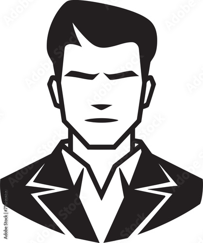 Elegance in Monochrome Black Vector DepictionsMasculine Expressions Man Vector Black