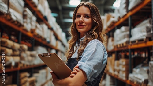 Confident Businesswoman with Clipboard