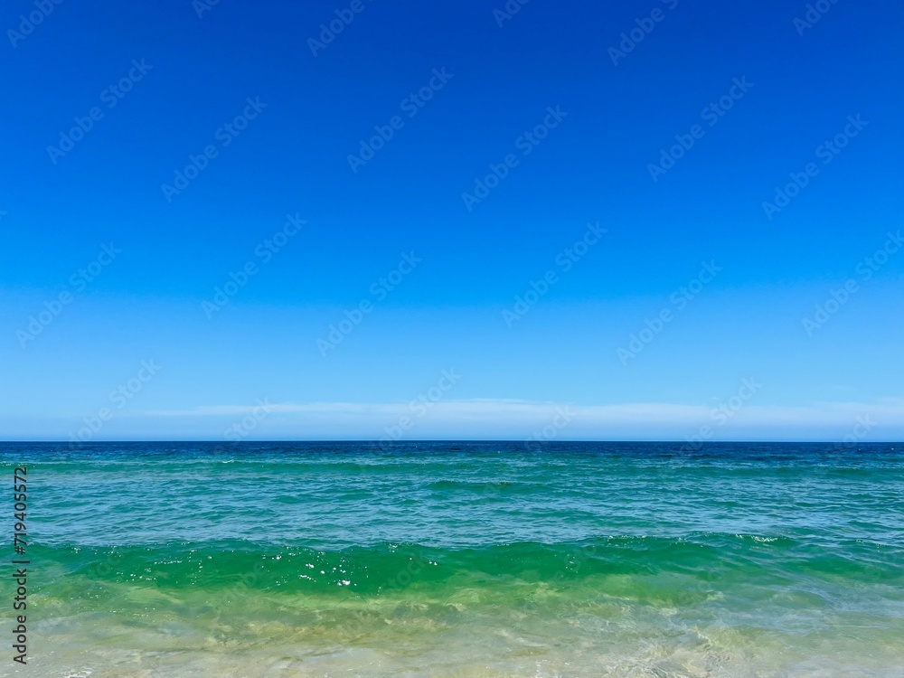 Pure blue sea horizon, blue seascape background, clear sky Pure blue sea horizon, blue seascape background, clear sky