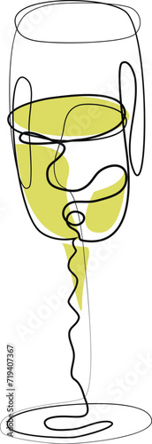 Line art, champagne flute