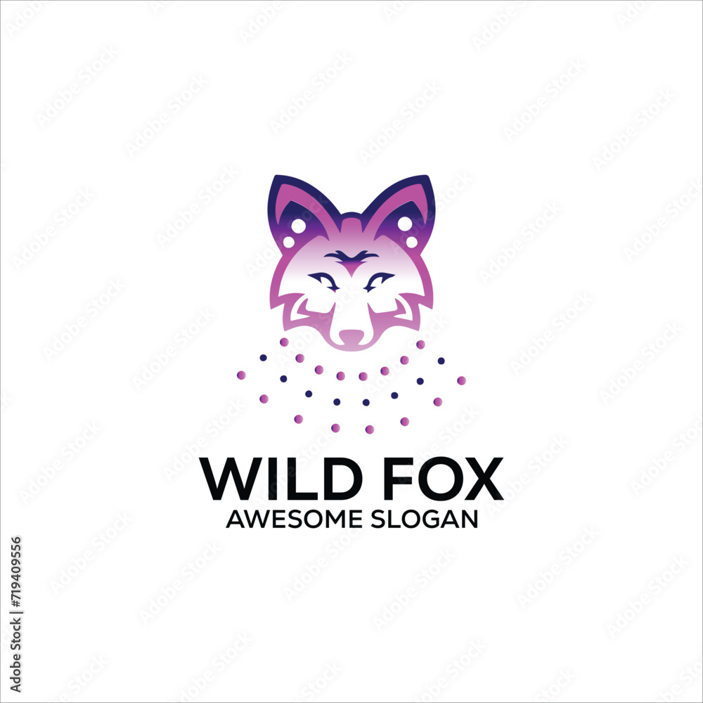  fox simple mascot logo design  Cute Fox Animal vector illustration design.