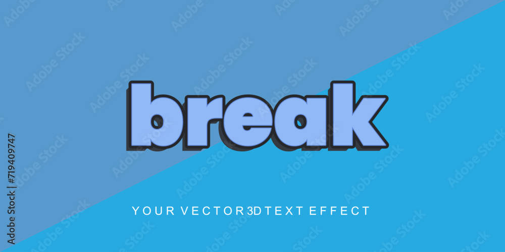 Break 3d text effect design