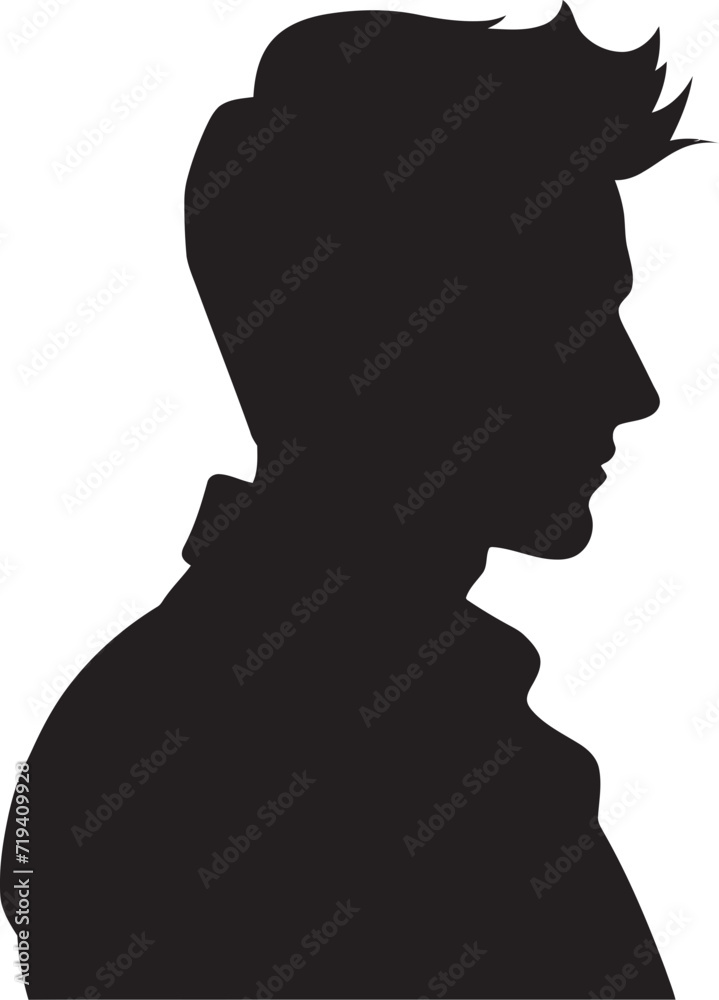 Graphic Abstractions Black Vector Man IllustrationsContours of Strength Man Vector Black Portrait Series