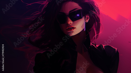 Cyber Punk Female, neonpunk, neoncore, lightcore, synthwave	