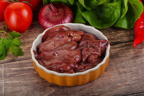 Raw chicken liver for cooking