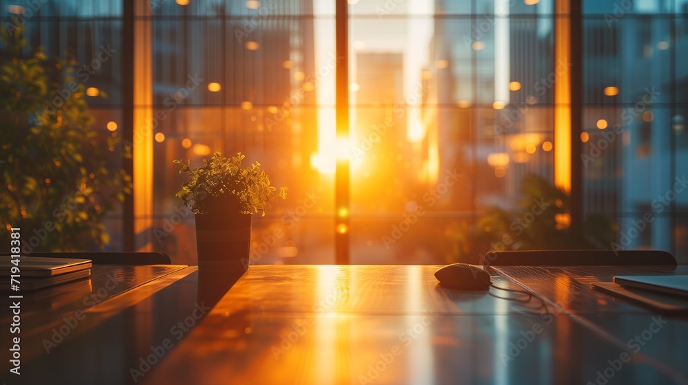 Serene Office at Golden Hour Serene Office at Golden Hour