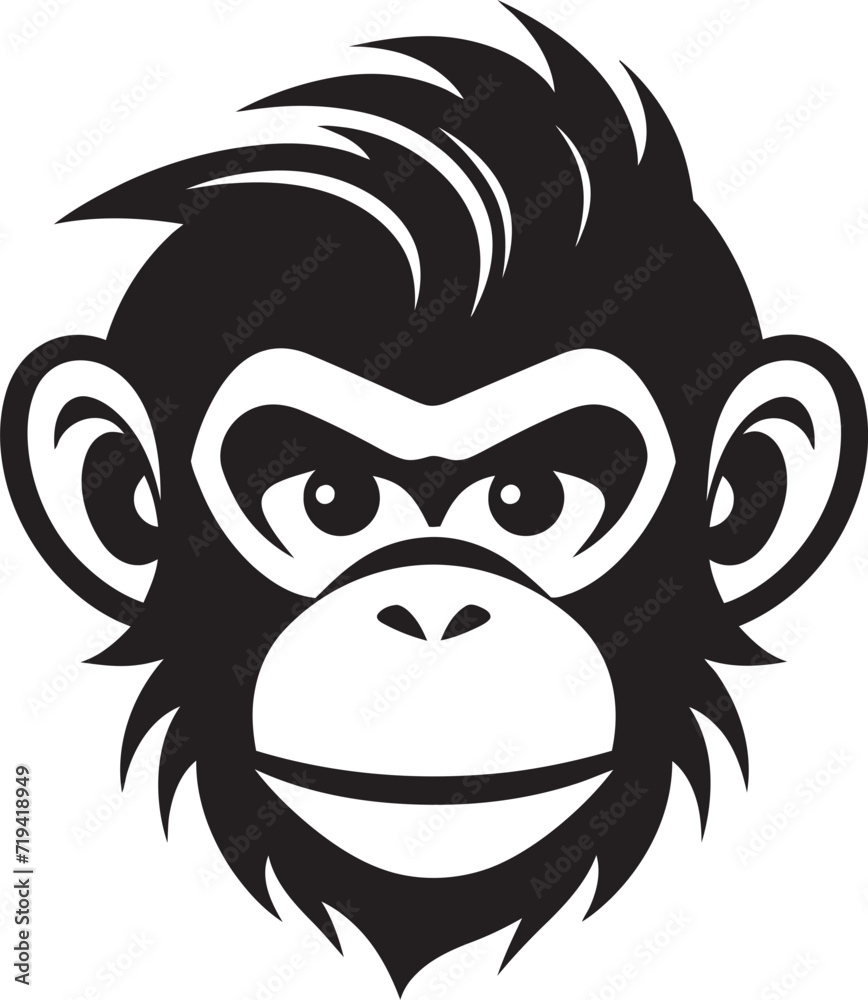 Graphite Gaze Monochrome Primate SketchesEbony Euphoria Vector Monkey Vectors