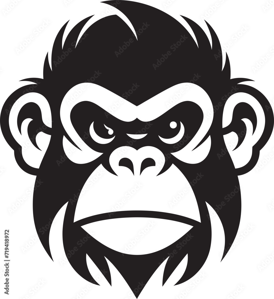 Midnight Musings Vectorized Primate SketchesShadowed Splendor Black Ape Magic