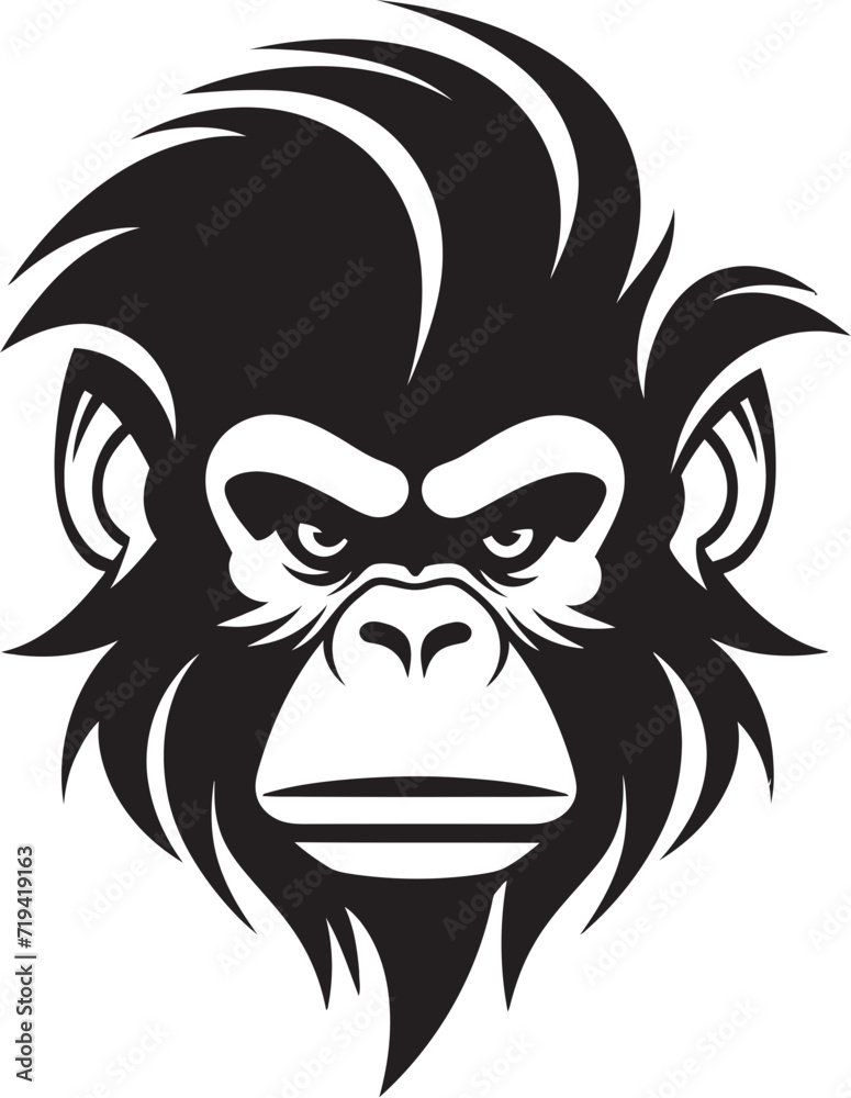 Primate Panache Monochrome Monkey MagicSilhouette Simians Vectorized