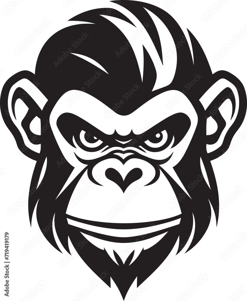 Midnight Musings Monochromatic Monkey VectorsShadowed Splendor Vectorized Primate Sketches