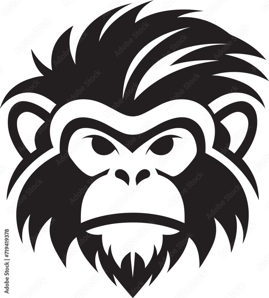 Shadows in Swing Black Monkey VectorsSilhouetted Simians Vector Art