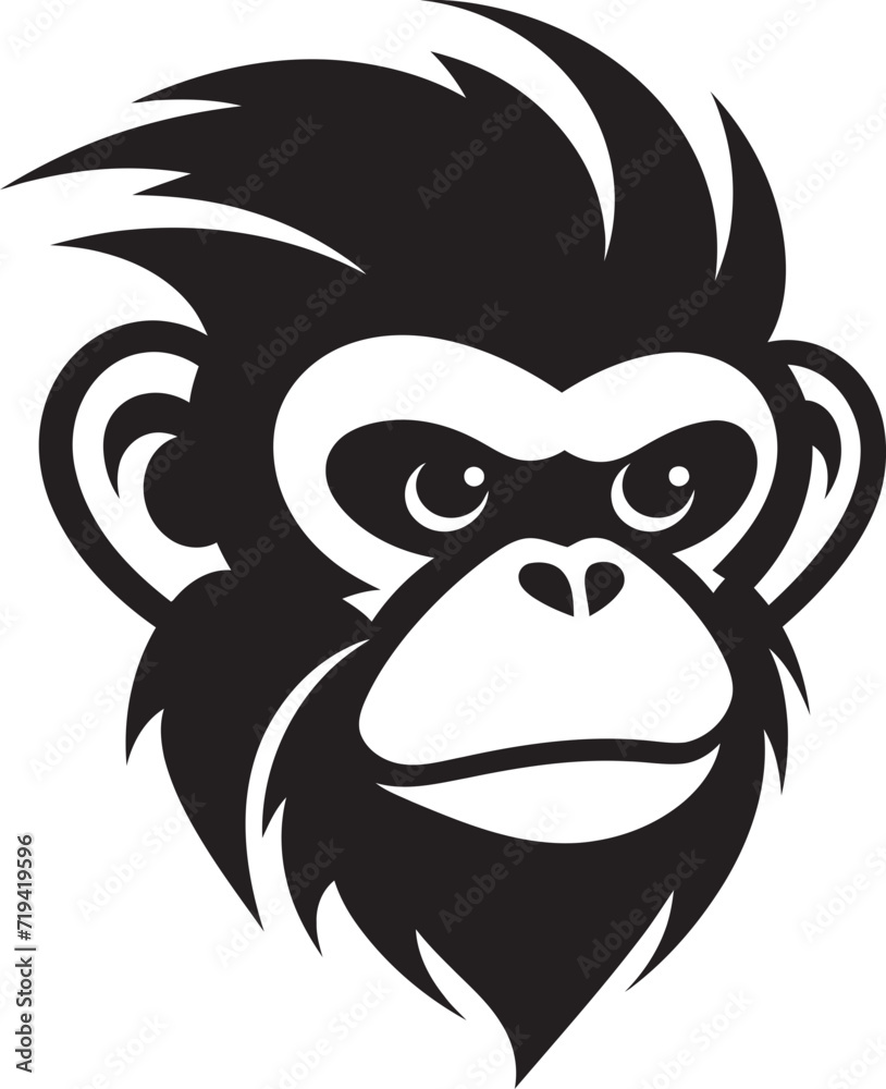 Shadowed Sway Black Monkey IllustrationsGraphite Grasp Vectorized Monkeys