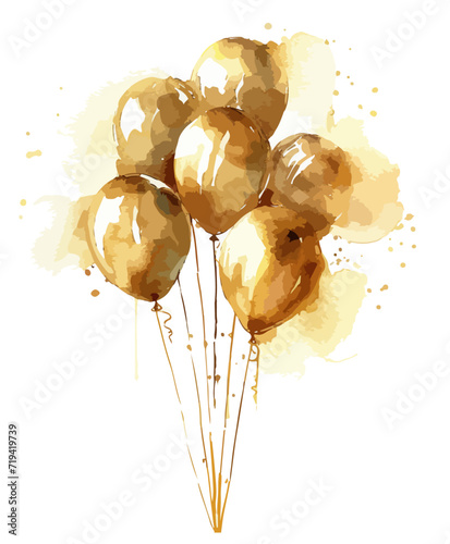 Goldene Luftballons Party Feier Ballons Geburtstag Hochzeit photo