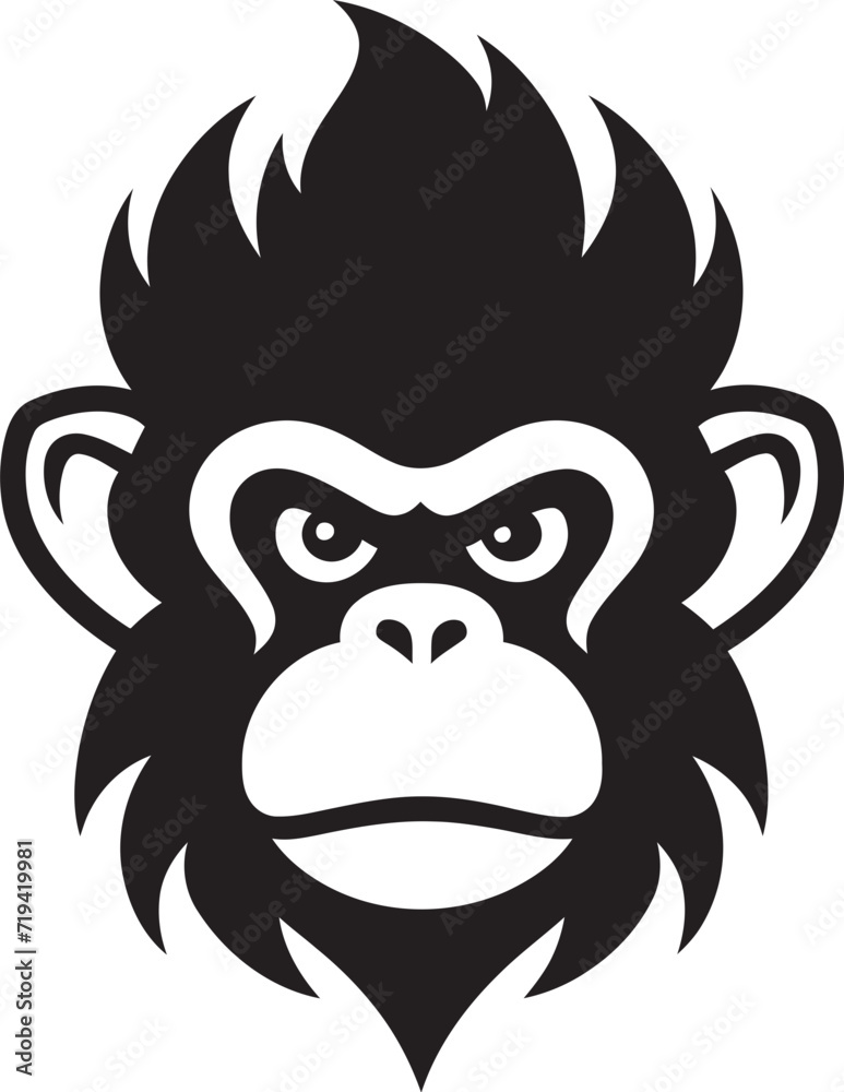 Mystic Monkeys Dark Vector IllustrationsGraphite Gorillas Blackened Vectors