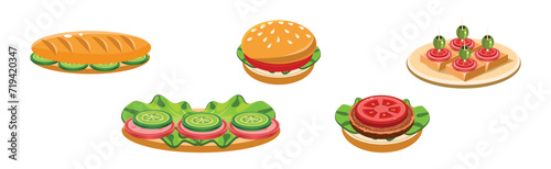 Picnic Food Flat Item and Object Vector Set