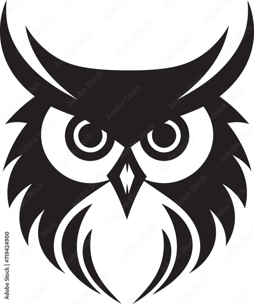 Shadowed Serenade Black Owl IllustrationGothic Guardian Night Owl Design
