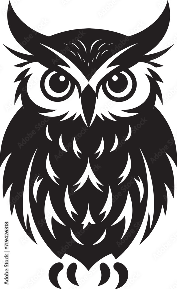 Natures Whisperer Black Owl DesignNight Owl Minimalist Black Owl Logo