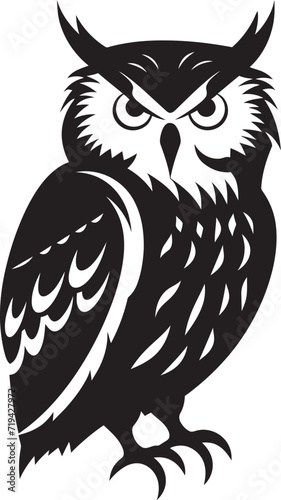 Mystic Shadow Black Owl in VectorLunar Sentinel Owl Silhouette Design