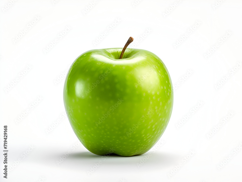 Fresh green apple fruit on white background