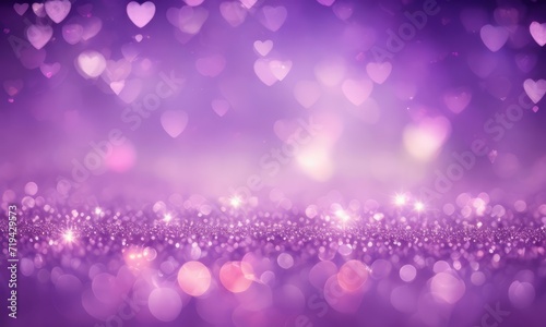 Valentine s Day background with hearts on bokeh background