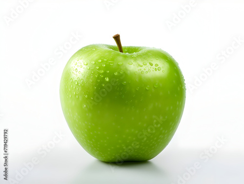 Fresh green apple fruit on white background